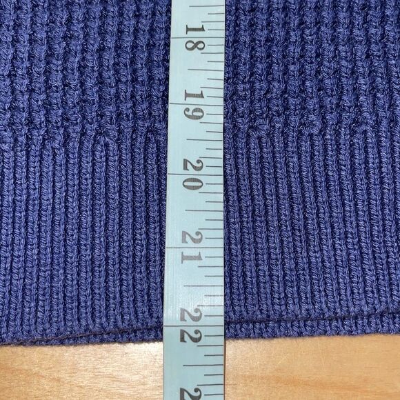 Oshkosh‎ B'gosh Kids Waffle Knit Quarter Button Hooded Sweater Navy Size 12/12A - Picture 7 of 7